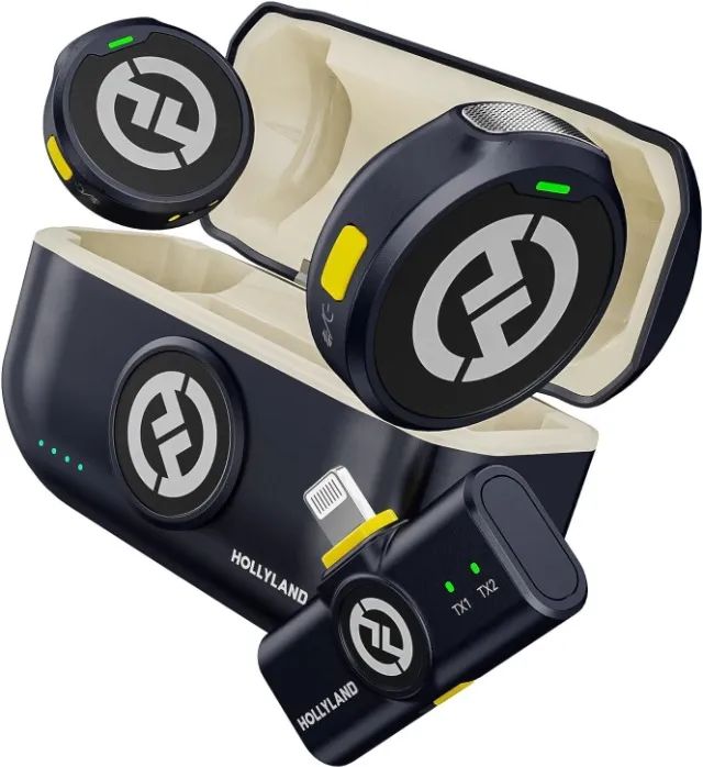 hollyland lark m2 microfone de lapela sem fio, certificado mfi com cancelamento de ruído