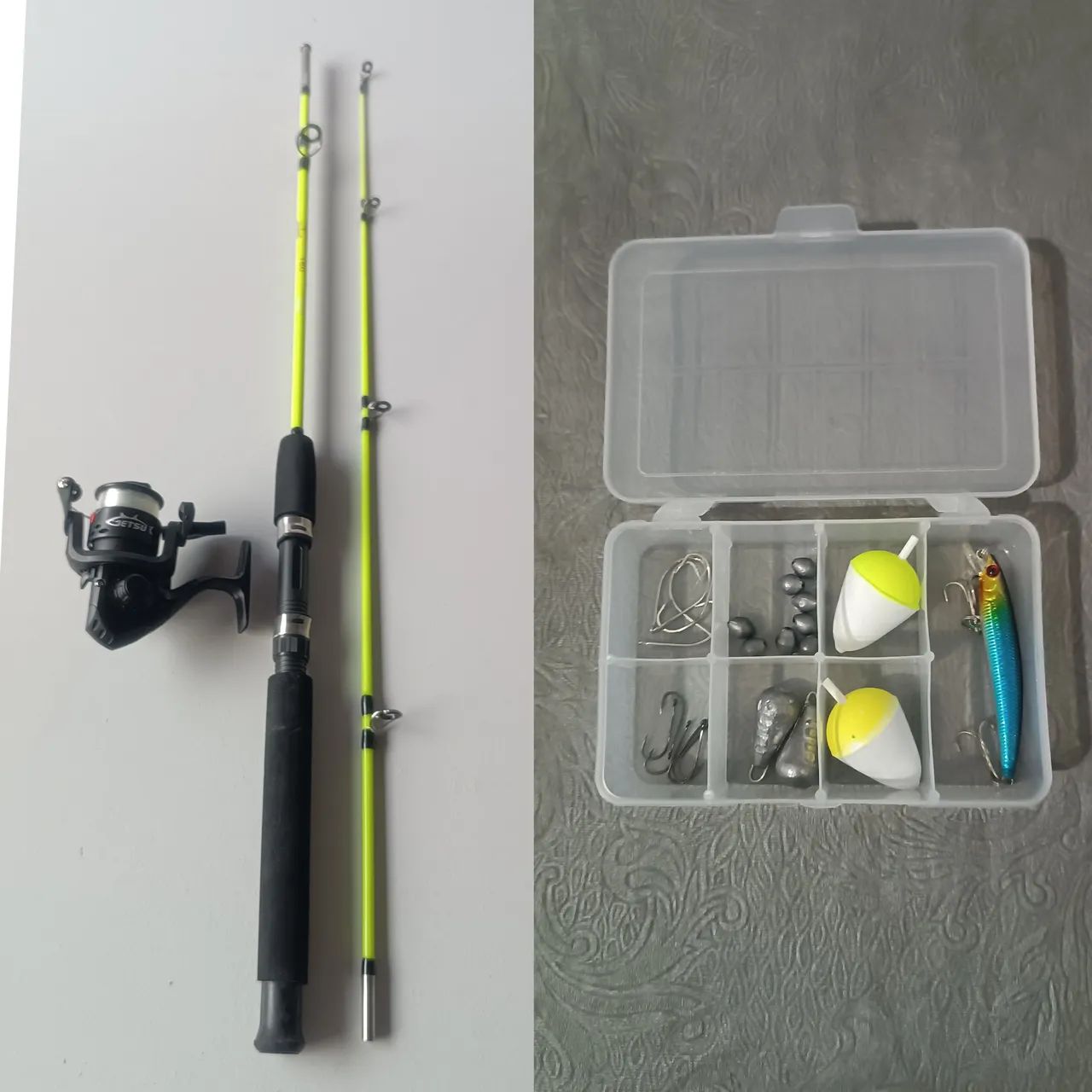 Kit vara de pesca e molinete novos