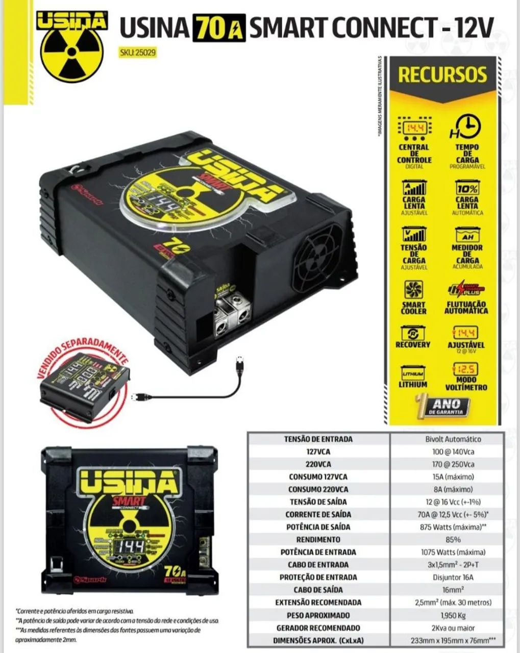 Fonte Usina Smart 70A novo Modelo - Foto 2
