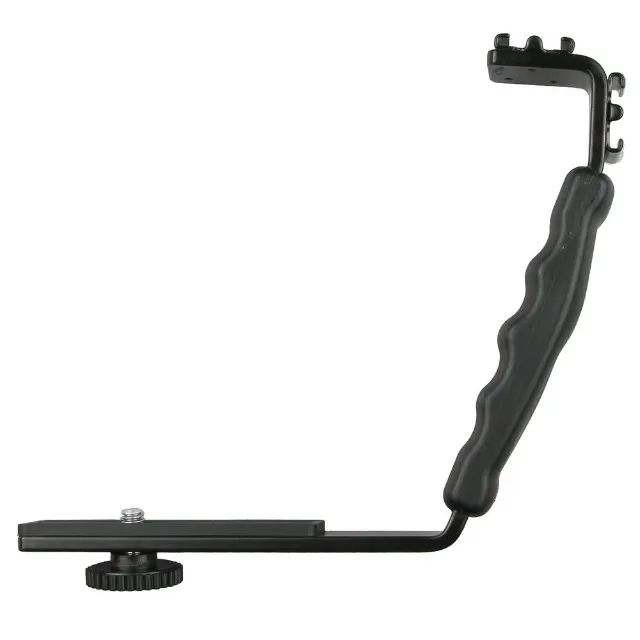 Manopla Flash Bracket "L" com Sapata para Câmera DSLR ou Filmadora