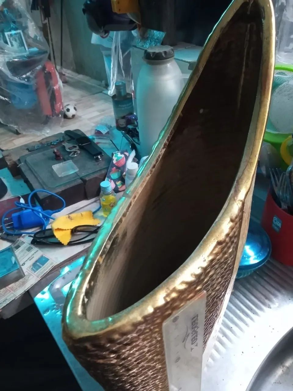 R$75 Vaso trabalhado estilo pirarucu. - Foto 4