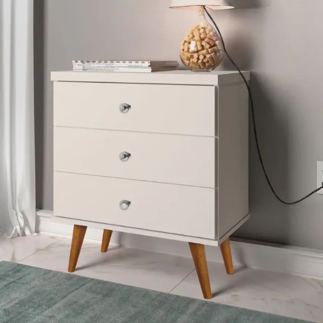 Mesa de Cabeceira Status 3Gvs Off White J.A Moveis - Entrega Rápida! 