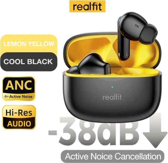 Fones de Ouvido Realfit F3 Anc Bluetooth 5.4 com Cancelamento de Ruído (Preto) - Foto 3