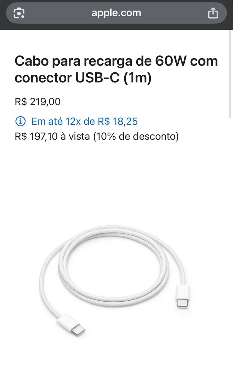 Cabo tipo c original Apple  - Foto 2