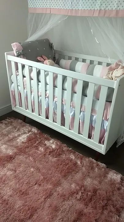 Berço / mini cama branco com mosquiteiro - Foto 2