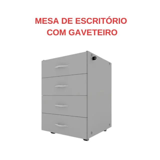 MESA DE ESCRITÓRIO TAMANHO  GRANDE COM  GAVETEIRO - Foto 2