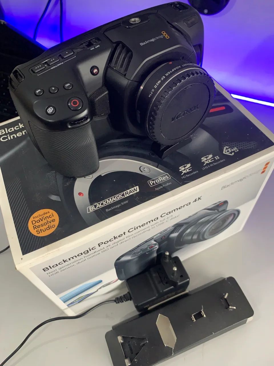 kit Black Magic Cinema Câmera 4K + viltrox EF-M2 II 0.71x