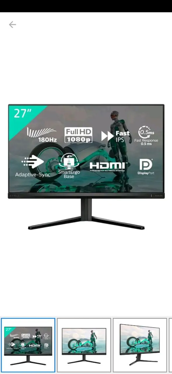 Monitor Gamer NOVO GARANTIA 1 ano NOTA FISCAL 27" Full HD 180Hz IPS.
