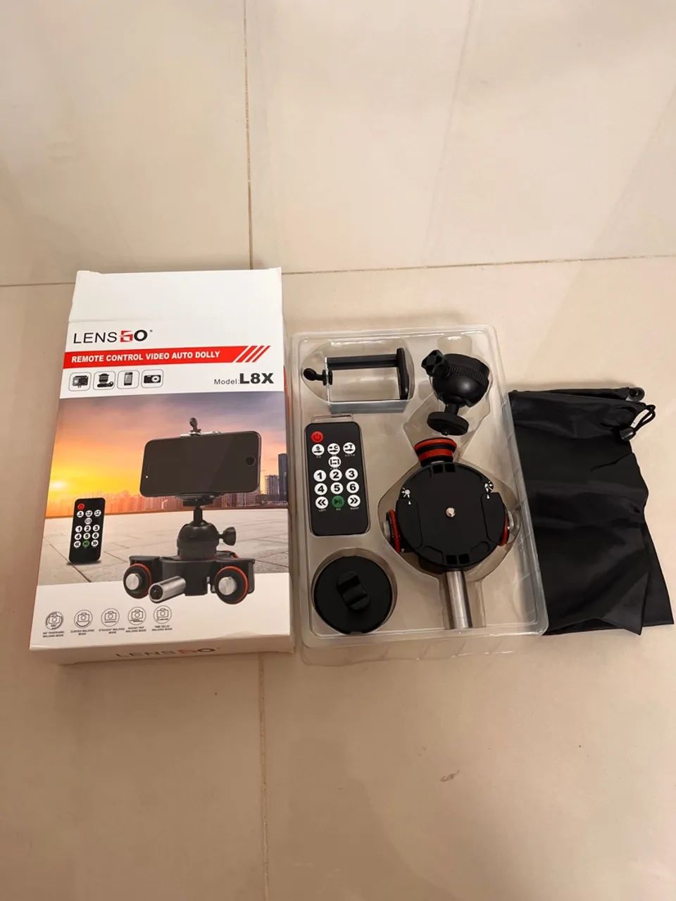 Carrinho de controle remoto para camera e celular - Lensgo L8X - Foto 3