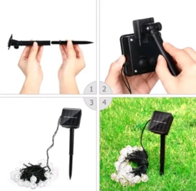 Pisca Pisca Solar 50 Bolinhas Com Led Iluminação A Prova D'agua - Foto 6