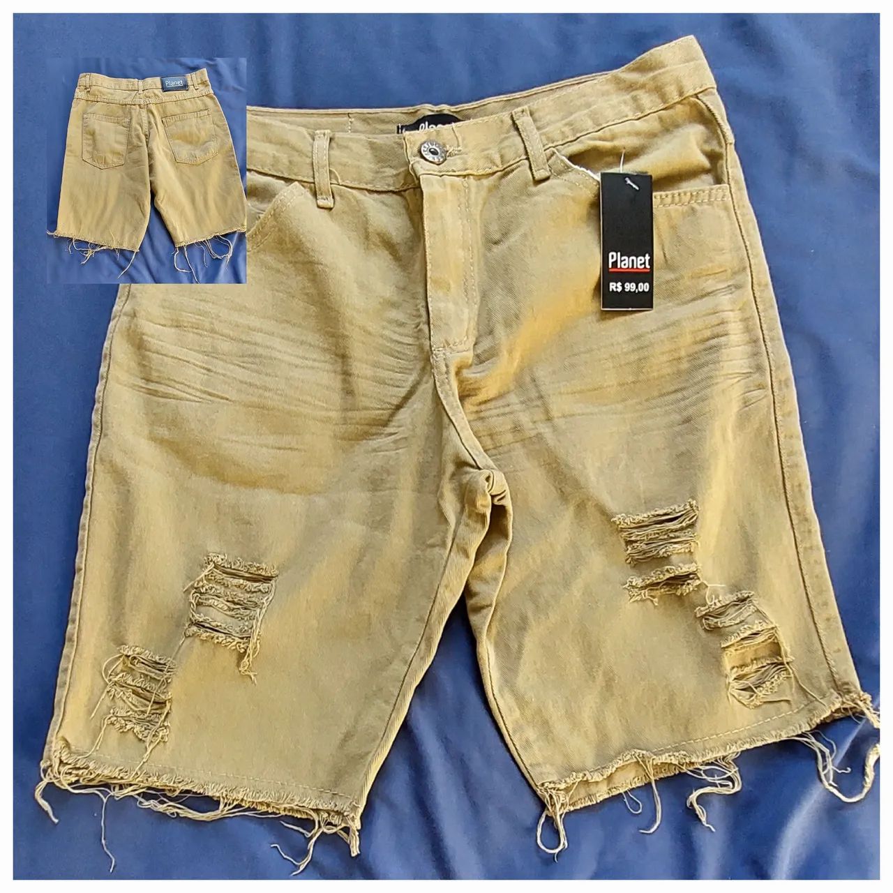 Bermuda jeans com rasgos  - Foto 3