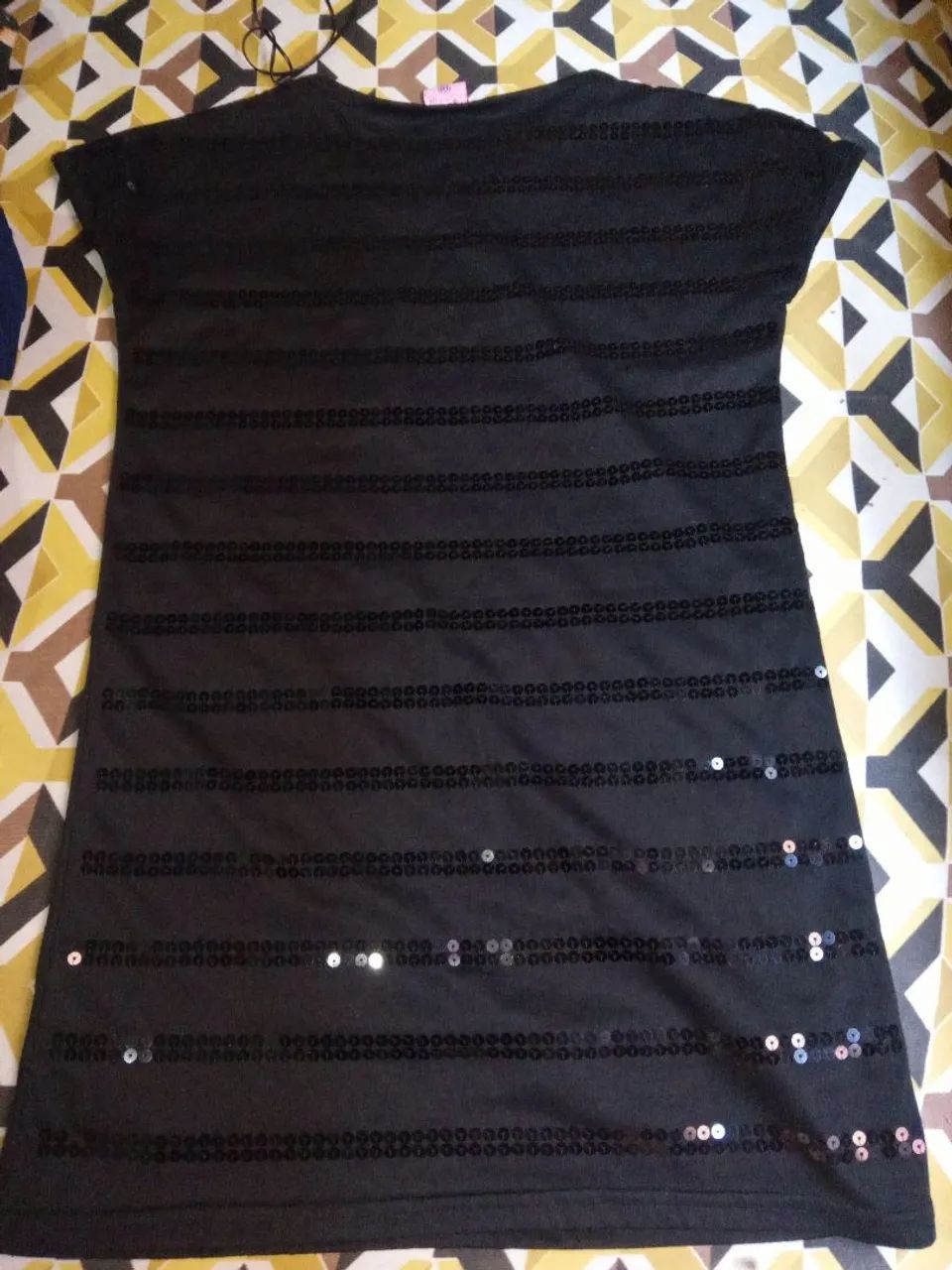 Vestido Infantil Estampada com Paetês - Foto 4