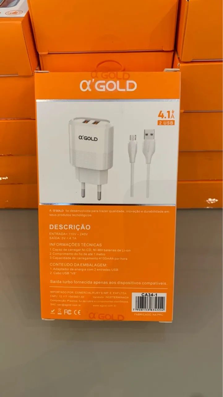 Carregador micro-usb Rápido A'GOLD 4.1A V8  - Foto 3