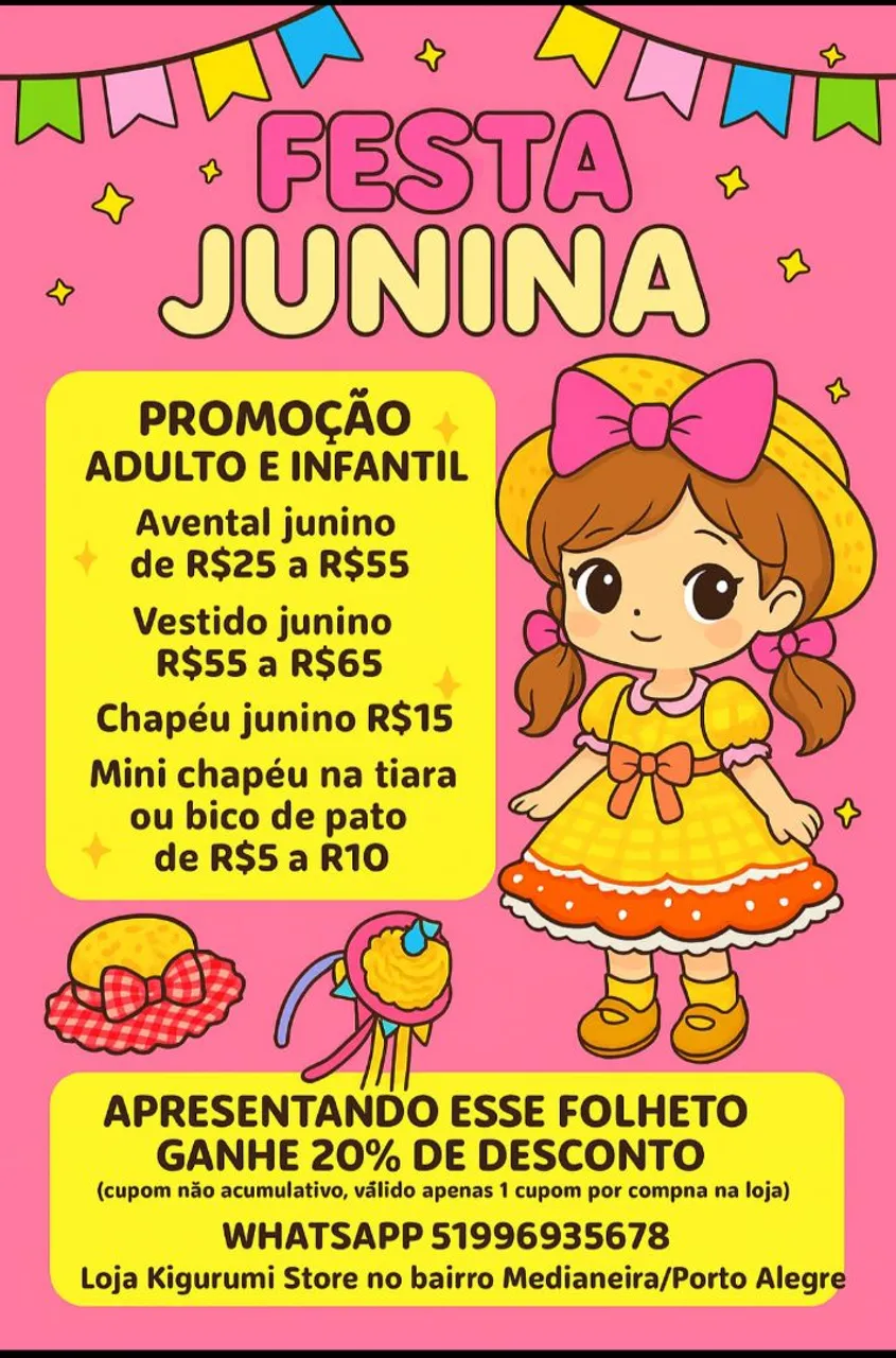 Promoção Festa Junina - Vestidos e Acessórios