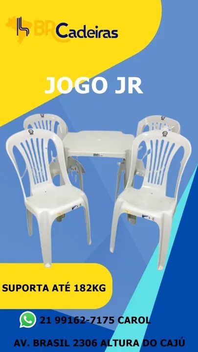 MESA COM CADEIRA RESISTENTE SEM BRAÇO PLÁSTICO