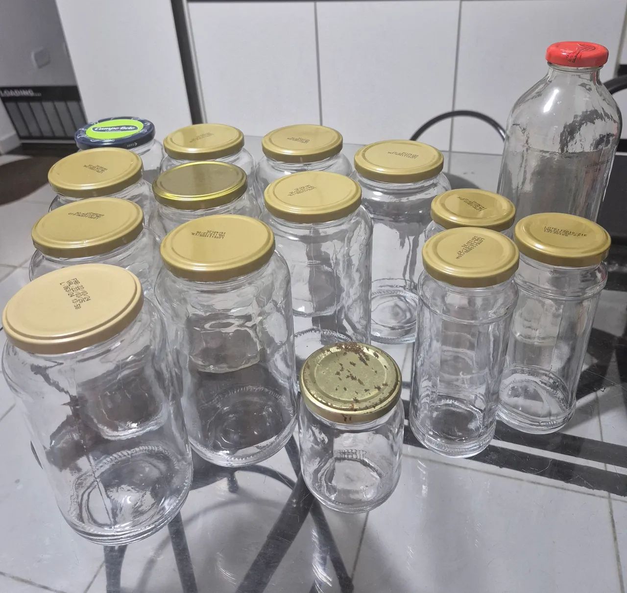 Potes de vidro reutilizáveis 