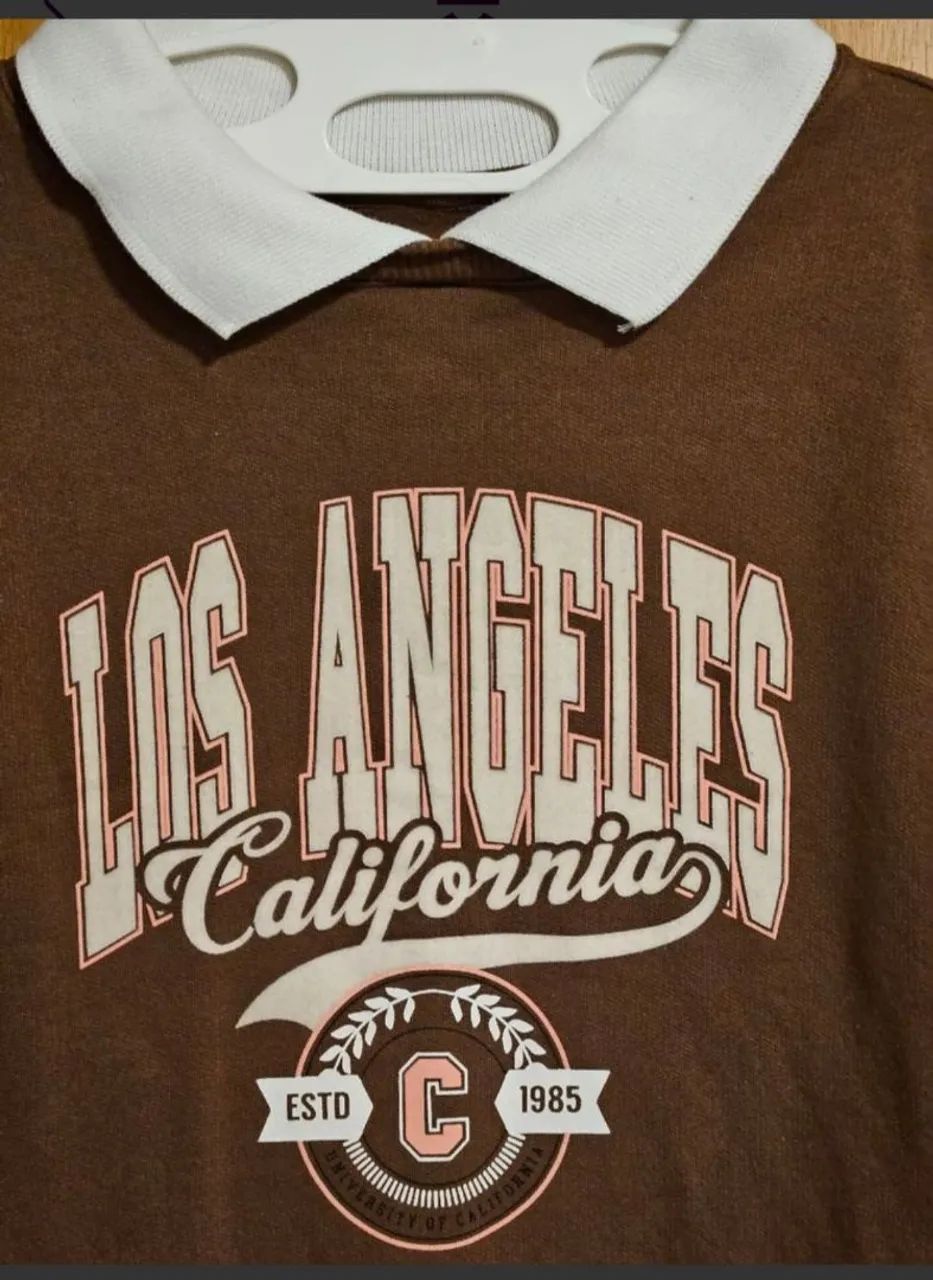 Blusa moletom "Los Angels" marrom  - Foto 2