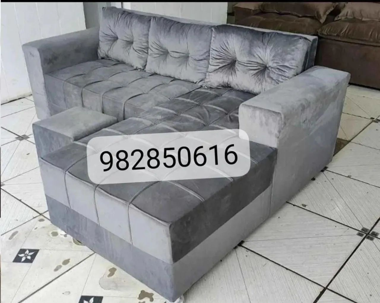 SOFÁ CHAISE 3 LUGARES ENTREGA GRÁTIS  - Foto 4