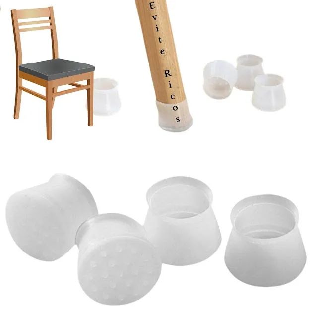 Kit 32 Protetor Universal Pé de Cadeira Silicone Resistente