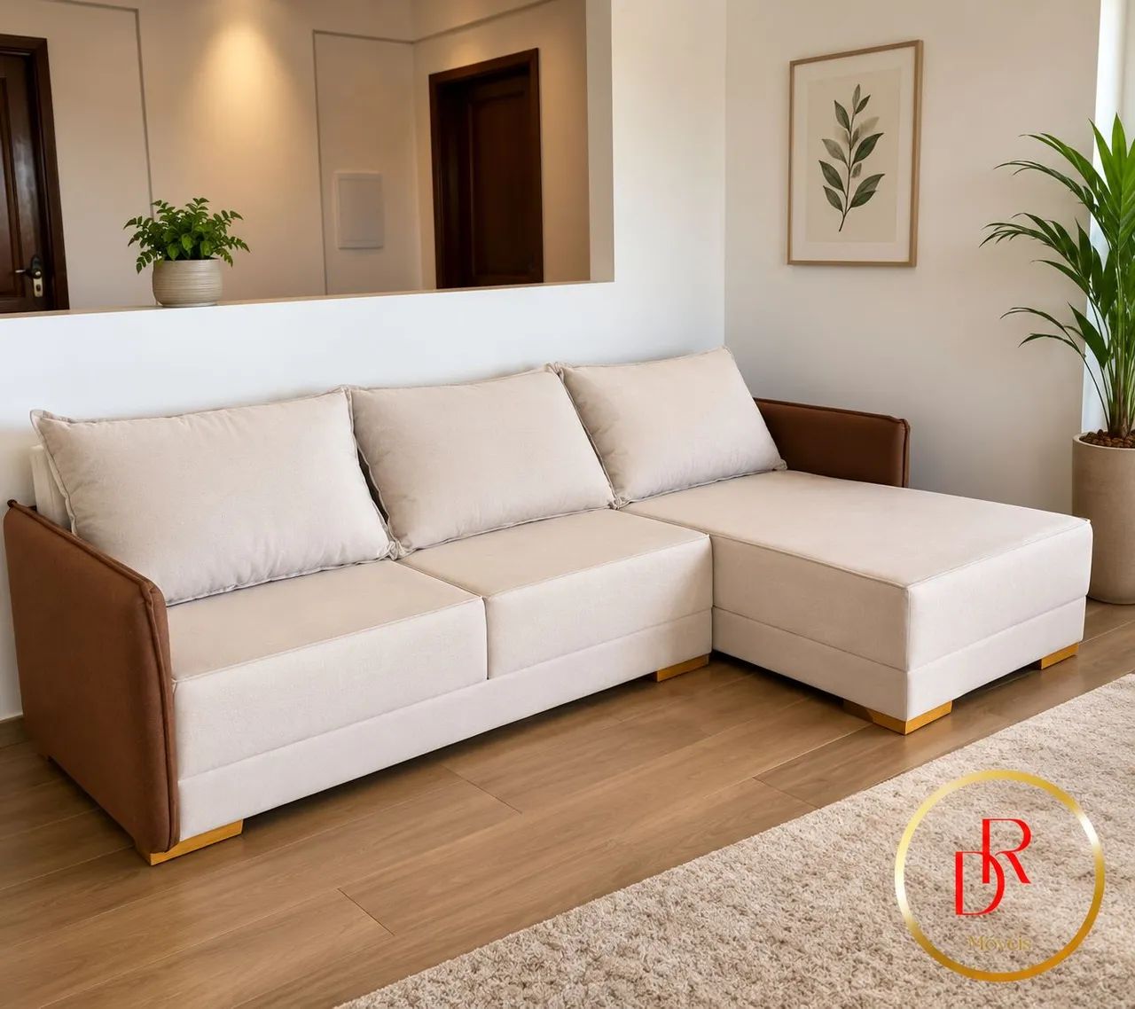 Sofá 3 lugares Com Chaise Bahamas - Novo e embalado!!