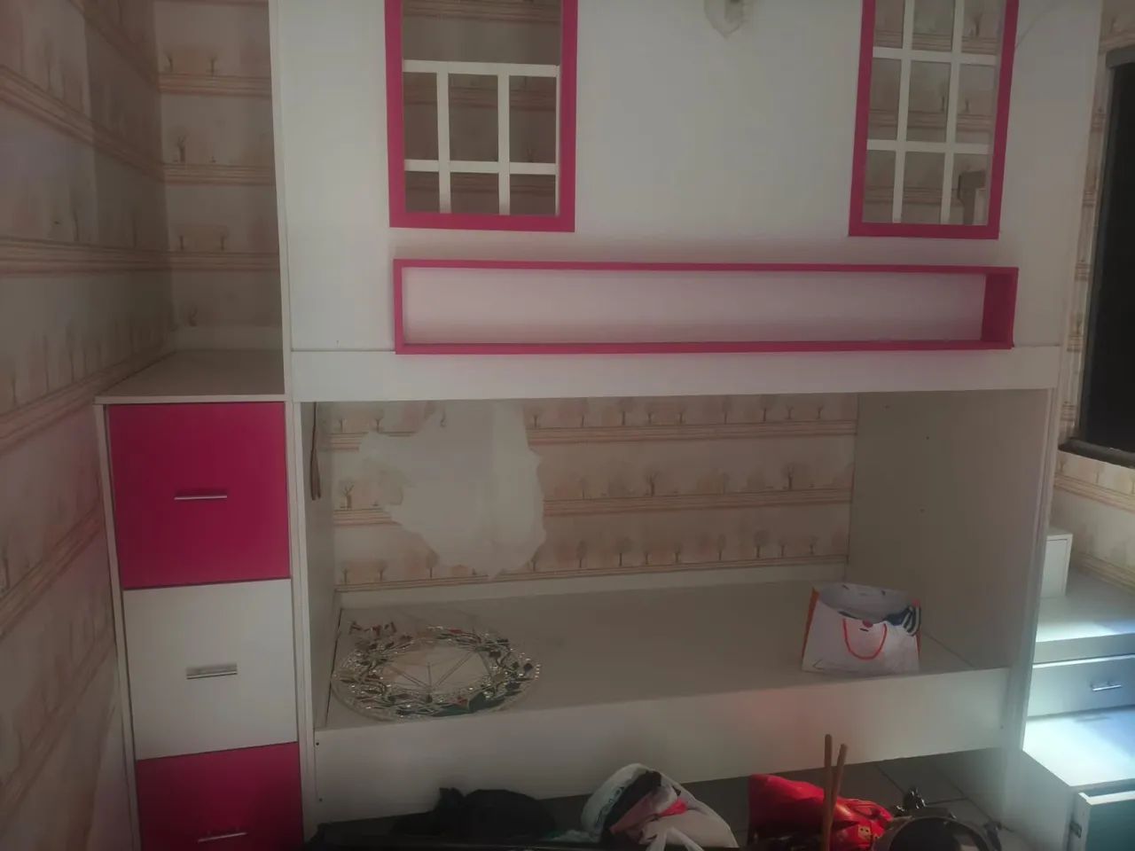 QUARTO CASINHA DE BONECA ROSA, CAMA DUPLA ADAPTÁVEL. - Foto 5
