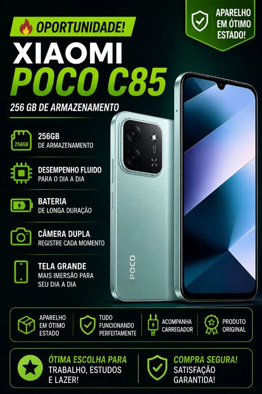 Vende celular xiaomi poco c85 256 gb - Foto 2