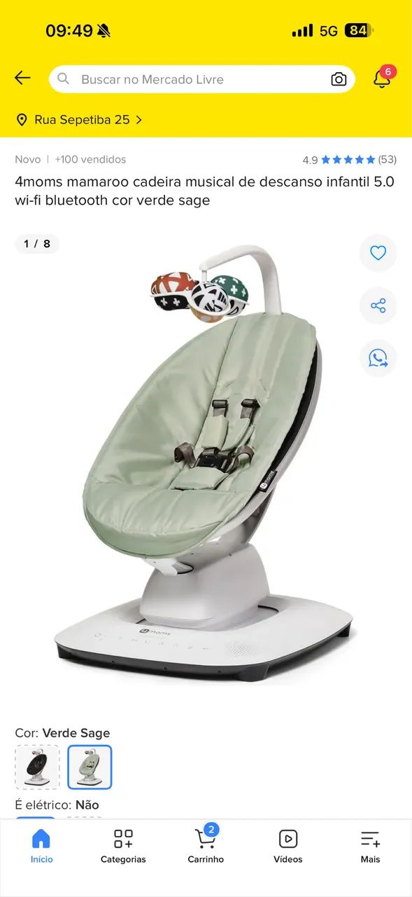 Cadeira bebê 4 moms mamaroo 