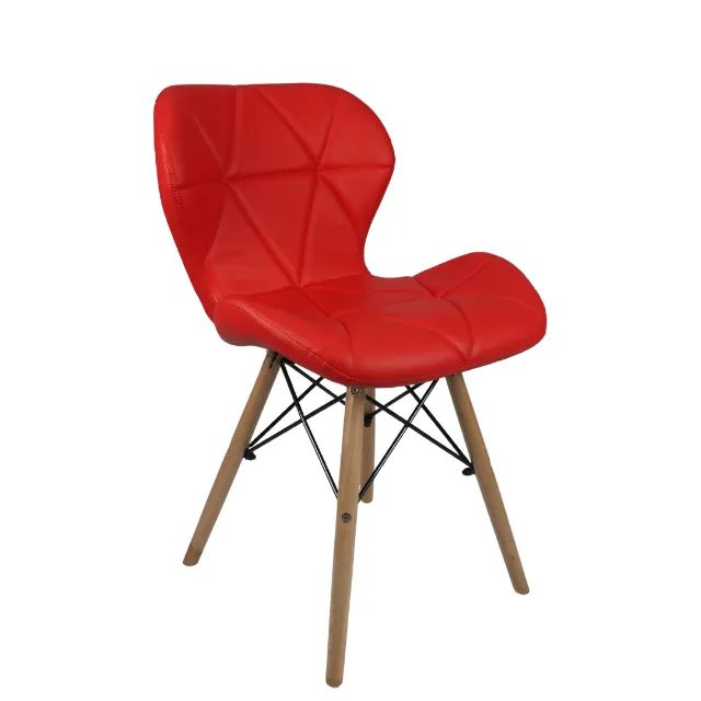 Cadeira Charles Eames Eiffel Slim Wood Estofada - Mod B1568-V