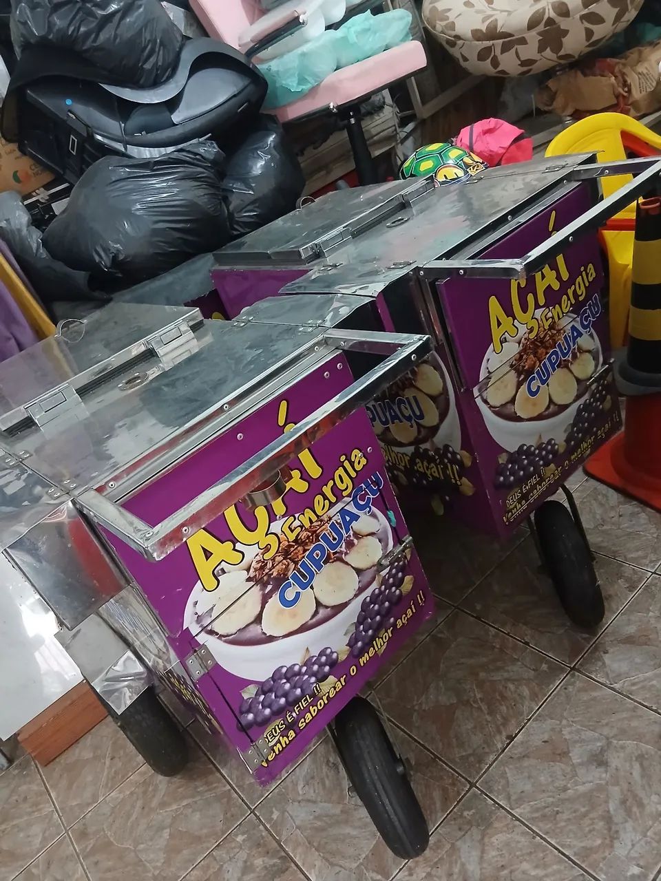 Carrinho para vender açai com frutas  - Foto 4