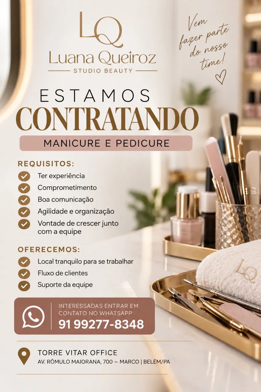 VAGA PARA MANICURE E PEDICURE 