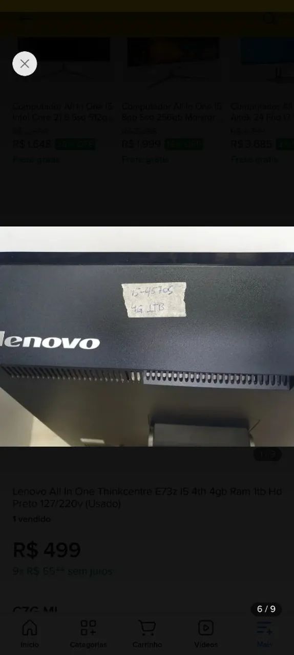 Computador Lenovo i5 4570s 8gb RAM e 128gb ssd - Foto 4