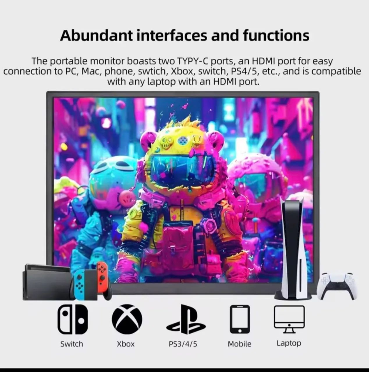 Display Portátil ZSUS de 10,5 polegadas 1280P - Foto 3
