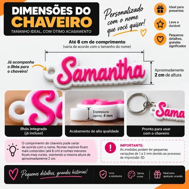 Chaveiro Personalizado com Seu nome - Foto 3