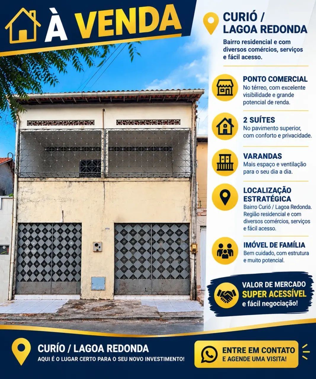 CASA À VENDA  CURIÓ / LAGOA REDONDA