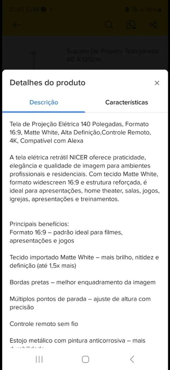 tela de projeção  - Foto 5