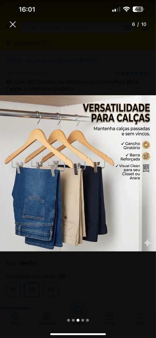 Kit com 20 cabides com presilhas  - Foto 2