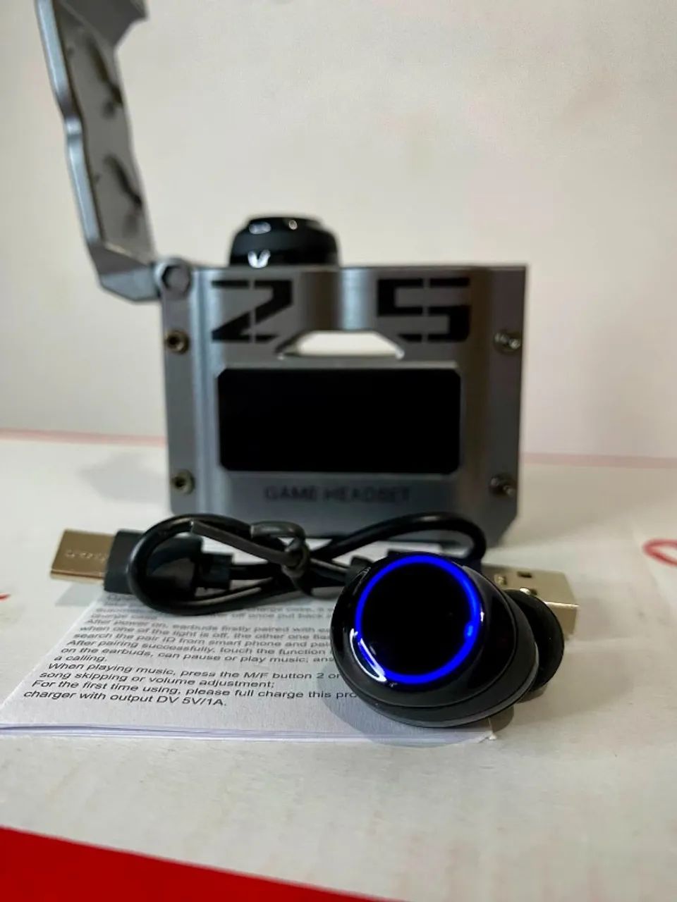 Fone Gamer M25 TWS Bluetooth 5.3 | In-Ear + Microfone + LED - Foto 4