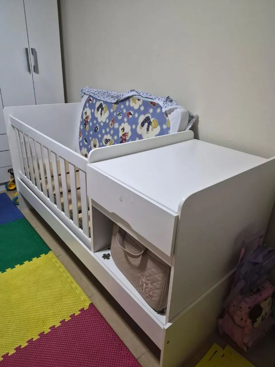 BERÇO MULTIFUNCIONAL 3 EM 1 COM COLCHÃO - Foto 5