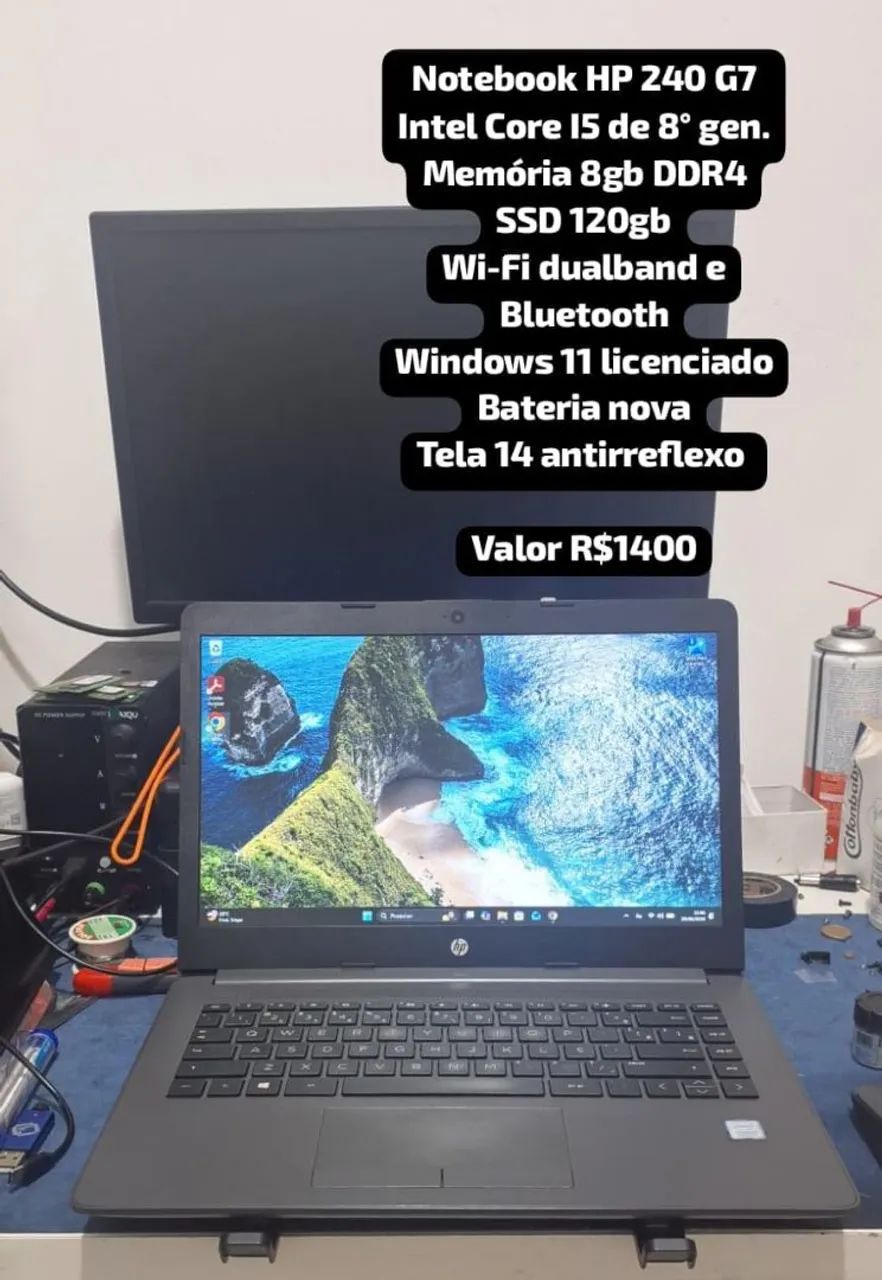 Notebook HP 240 G7 - Intel Core I5 de 8 geração - Foto 2