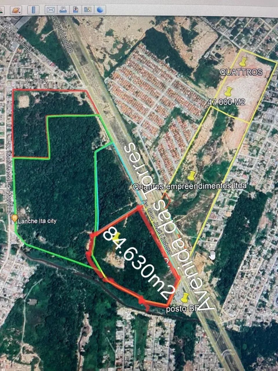 Avenida das Torres, Terreno com 84.630m2. Documentado. Pode DESMEMBRAR - Foto 2