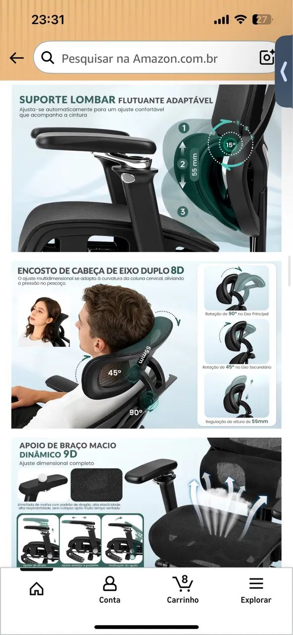 Cadeira ergométrica 