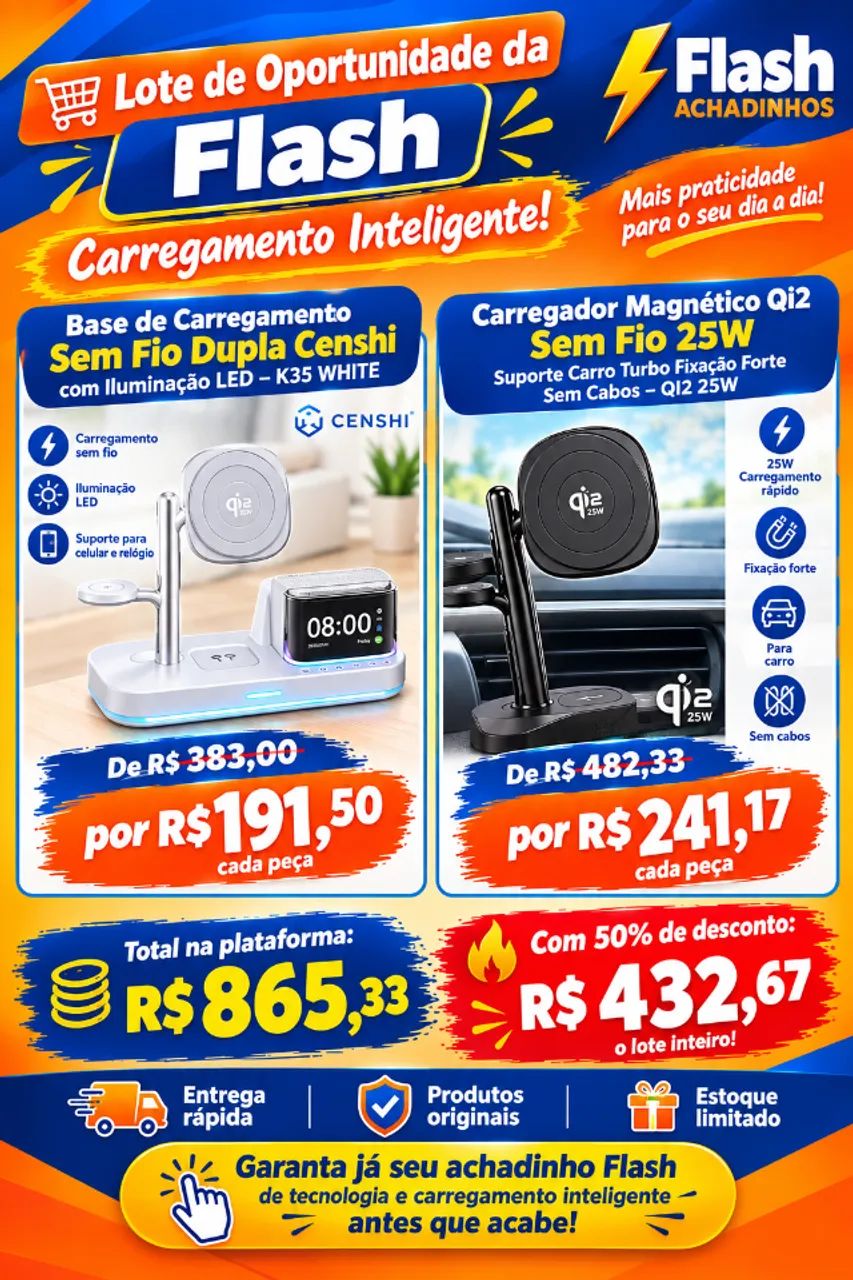 Lote de Oportunidade da Flash - Carregamento Inteligente