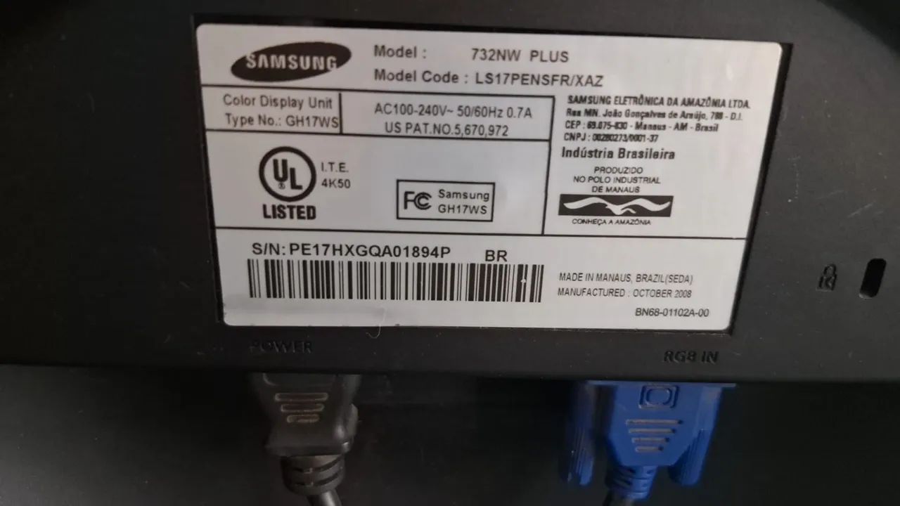 Monitor Samsung 17 polegadas 732NW Plus  - Foto 2