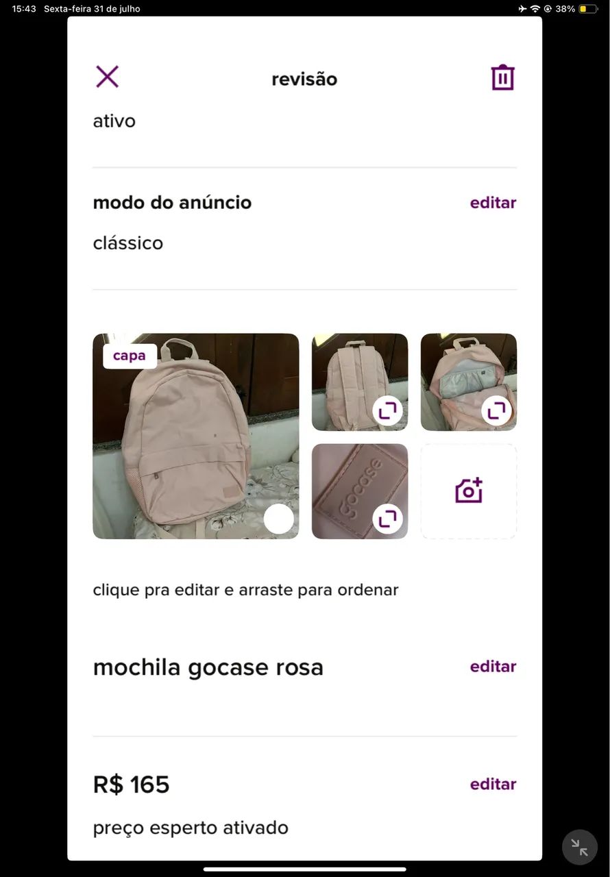 Mochila Gocase rosa  - Foto 4