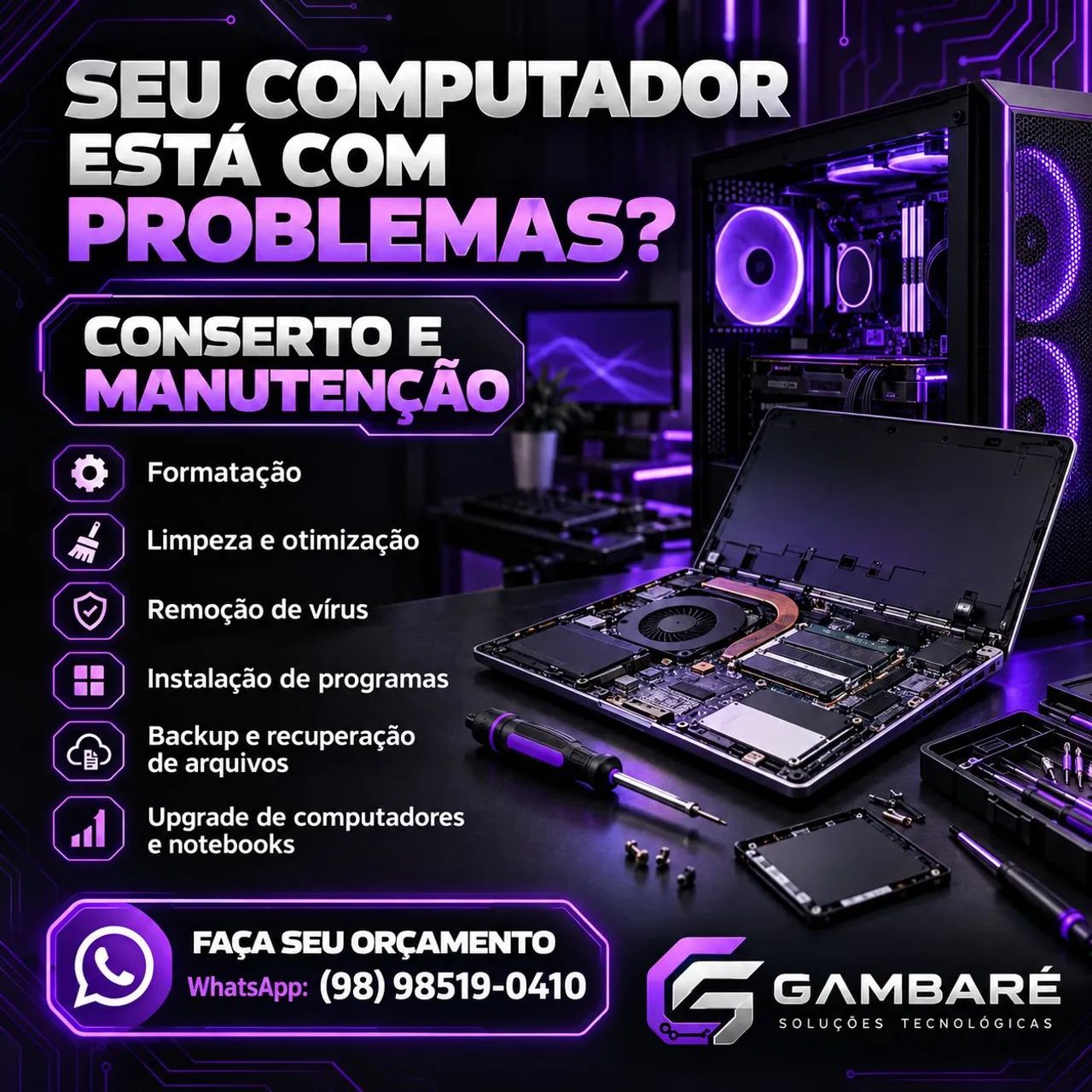 Conserto e Manutenção de Computadores e Notebooks