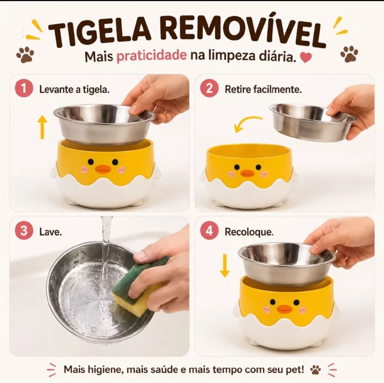 Comedouro para cachorro e gato - lindo e confortável  - Foto 3