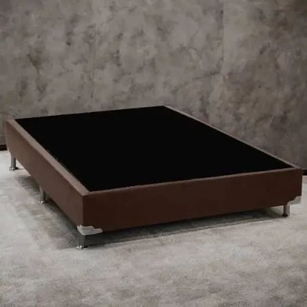 Base casal  box simples Corino marrom LONG LIFE / pronta entrega 
