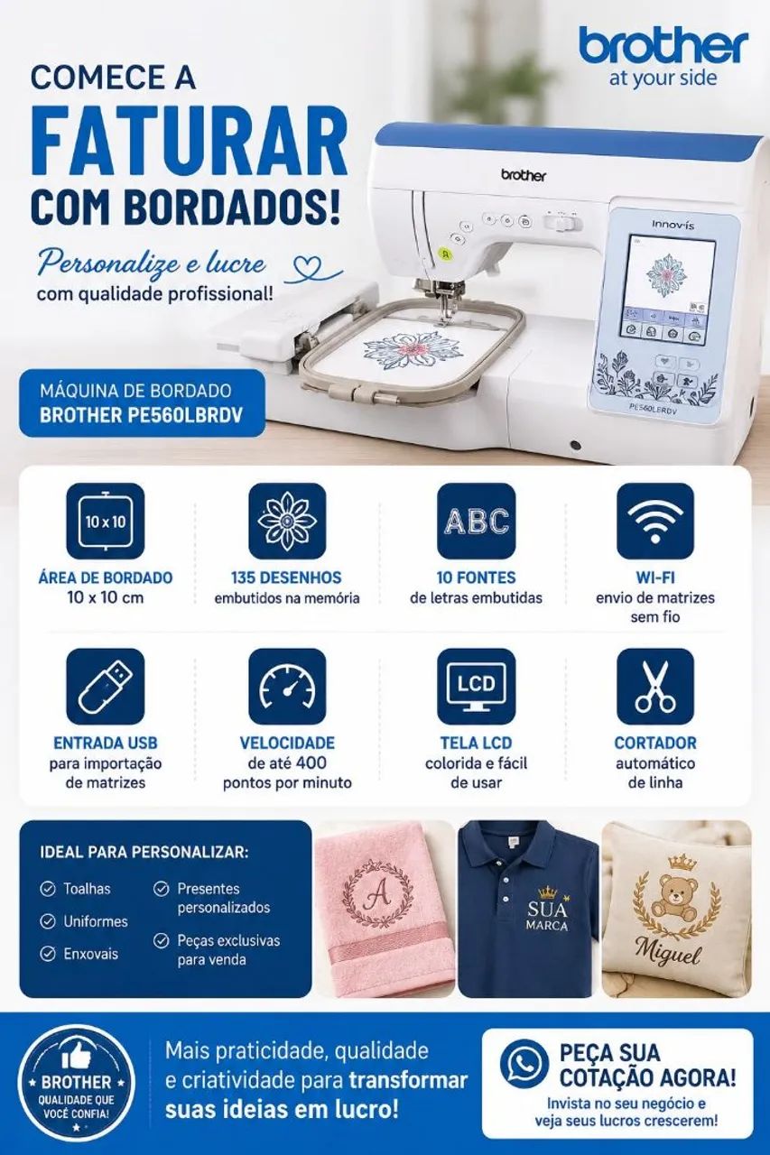 Vendo máquina de bordar nova 