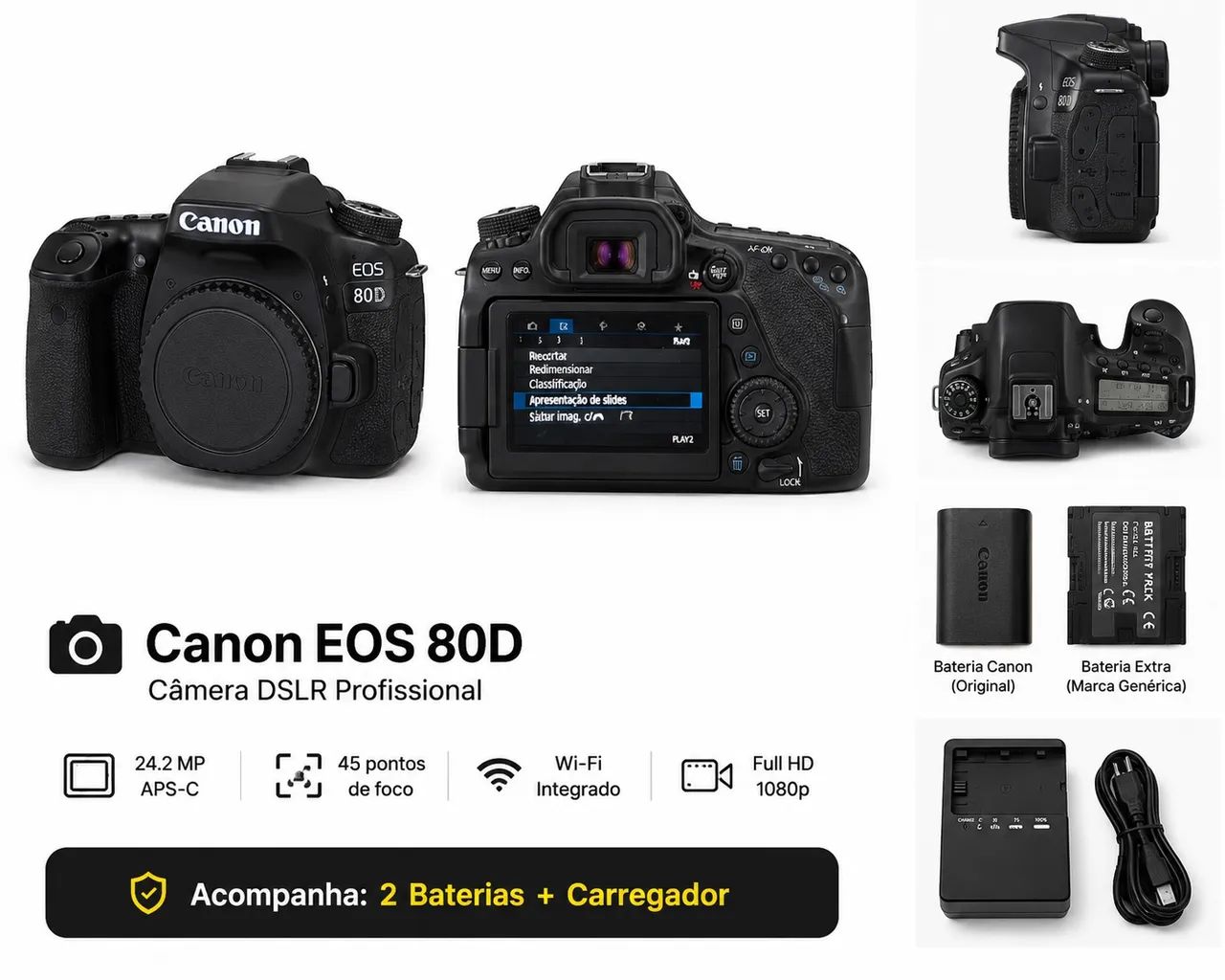Cânon 80D Semi-Nova 