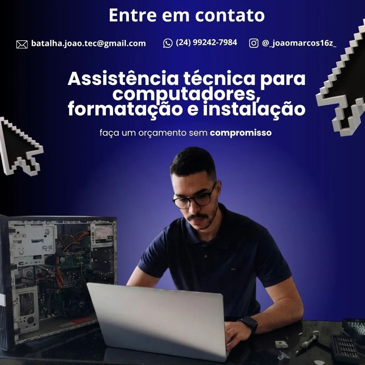 Serviço de formatação, montagem e limpeza em notebook e computadores de mesa